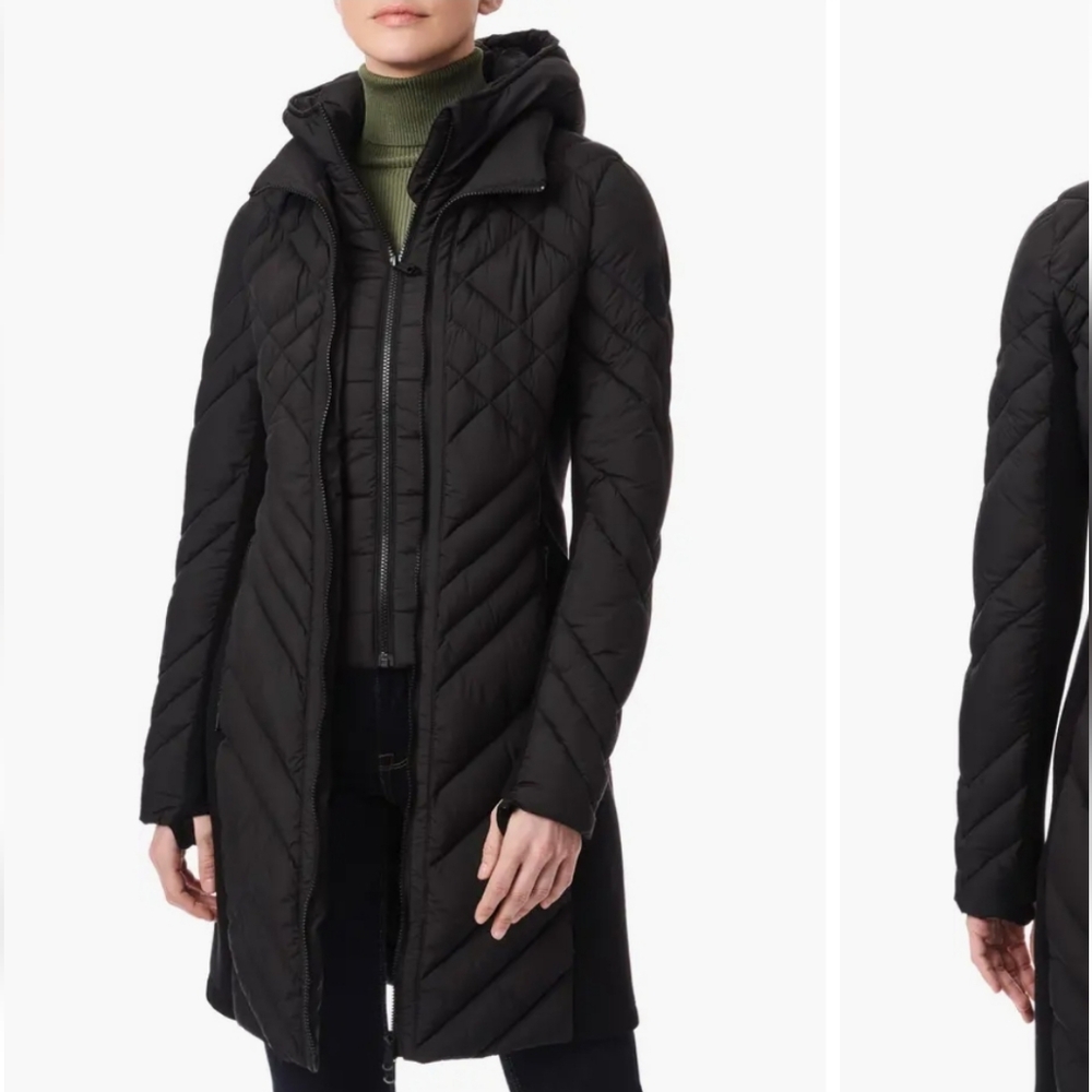Bernardo Women's Black  Mix Media Puffer Jacket